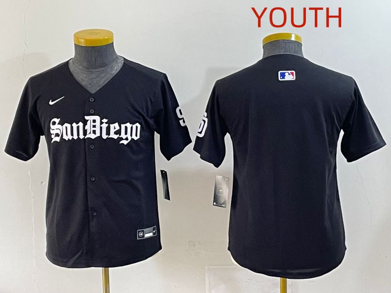 Youth 2025 San Diego Padres Blank Black Five generations Joint Name Nike MLB Jersey style 1->youth mlb jersey->Youth Jersey